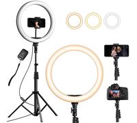 Ring Light Professional 12 Luce per Selfie 64 Staffa Triangolare Luce ad Anello