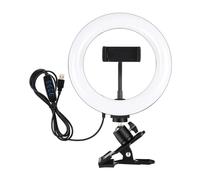 Ring light Puluz 20 cm con clip per monitor e supporto telefono, nero