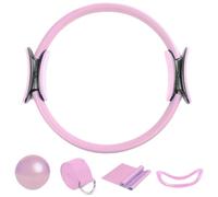 Ring Pilates Set, 5 Pezzi Pilates Kit Per Donne, Anello Yoga Fitness Con Doppia Impugnatura, Anello E Palla Pilates, Fascia Di Resistenza Per Cintura Da Stretching, Tappetini Yoga, Attrezzatura Per Al
