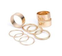 Ring Ring 9 Pieces Simple Wide Extra Fine Ladies Gold Metallic Lightweight Polishing Durable Convenient Storage To Save Space Attractive processing