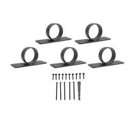 Ring Rope Support Holder with Screw, Black Stainless Steel Decorative Rope Drop Ring Brackets for Hemp Rope Fencing, Stair Deck Railing and Outdoor DIY Projects (5 Pack)