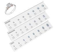 Ring Sizer - Acrilico, 30G, misurazione di dimensionamento | 3pcs Diamond Dimensione Guida a forma di gioielli Rigno | Multi Scale Finger Candatura CAT CARAT stima di gioielli kit di per gli