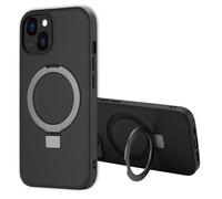 ACCEZZ Stand ad Anello Backcover metallo Cover per Apple iPhone 13, Nero
