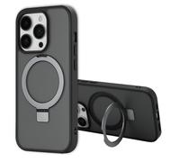 ACCEZZ Stand ad Anello Backcover metallo Cover per Apple iPhone 14 Pro, Nero