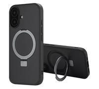 ACCEZZ Stand ad Anello Backcover metallo COVER per Apple iPhone 16, Nero