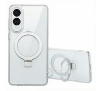 ACCEZZ Stand ad Anello Backcover metallo Cover per Samsung Samsung Galaxy S25 Edge, Trasparente