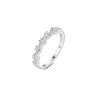 Ring Sterling Silber, Promise Ring Beste Freundin Silber Edelstein In Blätterfassung mit Weiß Zirkonia, 60 (19.1), 925 Silber, Zirconia