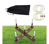 Ring Toss Game, Target Set, 16.14x5.31x2.36 Inches, Easy to Included Carry Bag Portable Wooden, Fun Tossing Board for Backyard, Camping, Beach, School, Picnic, Lawn, Yard and Outdoor