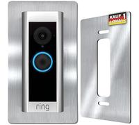 Ring Video Doorbell Pro 1/2 - Pannello da parete, supporto in acciaio inox, scudo, telaio, design di alta qualità, con kit di fissaggio (spazzolato)