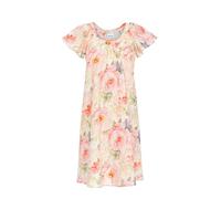 Ringella Camicia da notte da donna - Tessuto leggero in 100% cotone, linea A con scollo rotondo per una grande larghezza, maniche corte, lunghezza circa 90 cm, lavabile in lavatrice, Multicolore, 50
