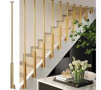 Ringhiera antiscivolo per scale a forma di L, in metallo nero/oro, con maniglia da pavimento a soffitto, ringhiera per interni per loft e ville, 115 cm