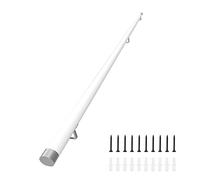 Ringhiera antiscivolo per scale, in legno, 2,7 m, colore bianco, barre di sostegno a parete per scale interne, perfette per ristrutturare le scale, include tappo terminale per un'installazione sicura