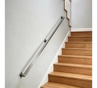 Ringhiera Argento 30CM-60CM per Corrimano Scale - Kit Supporto Corrimano per Montaggio a Parete - Maniglione a Tubo Quadrato per Interni ed Esterni per Loft Portico Garage e Coperta(0.8m)
