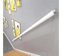 Ringhiera bianca per scale con raccordi e cappucci terminali, design antiscivolo, per interni ed esterni, perfetta per anziani e bambini, ringhiera in legno (80 cm)
