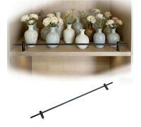 Ringhiera Decorativa in Metallo for Scaffali, Guida Nera for Galleria for Ripiani, Guida Ribaltabile Anti-Caduta for Scaffale for Piante/Stoccaggio Bottiglie da Cucina(Black-1 Pack,40in/101.6cm)