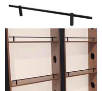 Ringhiera di Protezione per scaffali, Set Versatile da 8 Pezzi in Alluminio Nero - Ringhiera Decorativa da 81 cm per scarpiera, libreria, Armadio e Ingresso - Impedisce la Caduta degli ogget