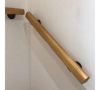 Ringhiera di sicurezza antiscivolo in legno naturale, da 0,3 a 6,1 m, per bambini, per interni, montaggio a parete, ideale per la sicurezza di soffitti e corridoi, impugnatura robusta