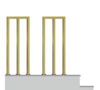 Ringhiera for scale in ferro dorato industriale, colonna for interni ed esterni, balaustre a forma di U, corrimano quadrato a U/M for soppalco(M Shape 2 Pcs,75cm(29.5inch))
