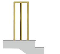 Ringhiera for scale in ferro dorato industriale, colonna for interni ed esterni, balaustre a forma di U, corrimano quadrato a U/M for soppalco(M Shape 1 Pcs,65cm(25.6inch))
