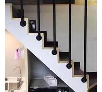 Ringhiera in ferro battuto a forma di L, per interni ed esterni, 90 cm, rotonda, zincata, antiscivolo, set di supporto nero opaco, ringhiera di sicurezza per scale pesanti (2, 0,9 m)