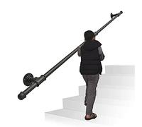 Ringhiera in ferro battuto nero Lunghezza personalizzata da 60 cm a 6 mDesign elegante per tubi dell'acqua per interni ed esterni Corrimano durevoli e sicuri