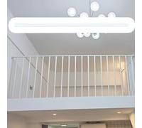 Ringhiera in metallo bianco da 89,9 cm con adattatore e viti per scale cave, per corridoio, loft, veranda e parapetto di sicurezza a pavimento