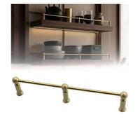 Ringhiera in ottone for galleria, con montanti terminali e centrali | Binario metallico for mensole for libreria, mobile da cucina, dispensa, armadio, Impedisce agli oggetti di cadere