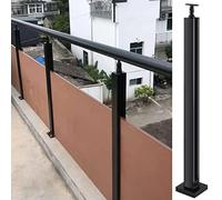 Ringhiera in vetro in acciaio inossidabile 304 - Morsetto for balaustra in vetro nero - Altezza da 25 a 59 pollici, facile installazione fai da te(Deep Coffee,Height 115cm)