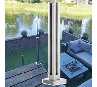 Ringhiera in Vetro Kit Balaustra in Vetro per Piattaforme di Scale, Balaustre per Esterni con Viti e Basi, Vetro Quadrato Ringhiera Spigot Post Pannelli di Vetro Morsetti ( Color : Silver-Corner Post