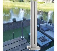 Ringhiera in Vetro Kit Balaustra in Vetro per Piattaforme di Scale, Balaustre per Esterni con Viti e Basi, Vetro Quadrato Ringhiera Spigot Post Pannelli di Vetro Morsetti ( Color : Silver-End Post , S