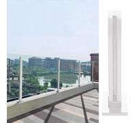 Ringhiera in Vetro Paletto per Ringhiera in Vetro per Terrazze per Patio Bianco, Hardware Moderno del Palo della Balaustra del Recinto di Vetro, Montanti del Corrimano in Vetro delle Scale (Color : W