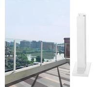 Ringhiera in Vetro Paletto per Ringhiera in Vetro per Terrazze per Patio Bianco, Hardware Moderno del Palo della Balaustra del Recinto di Vetro, Montanti del Corrimano in Vetro delle Scale (Color : W
