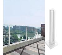 Ringhiera in Vetro Paletto per Ringhiera in Vetro per Terrazze per Patio Bianco, Hardware Moderno del Palo della Balaustra del Recinto di Vetro, Montanti del Corrimano in Vetro delle Scale (Color : W