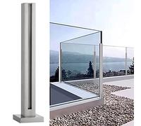 Ringhiera in Vetro Parapetto in Vetro Argentato per Ringhiera di Ponte/Patio/Scala/Corridoio, Kit Balaustra per Esterni in Acciaio Inox, Sistema di Supporto per Recinzione Verticale A Pavimento ( Colo