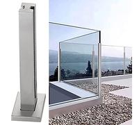 Ringhiera in Vetro Parapetto in Vetro Argentato per Ringhiera di Ponte/Patio/Scala/Corridoio, Kit Balaustra per Esterni in Acciaio Inox, Sistema di Supporto per Recinzione Verticale A Pavimento ( Colo