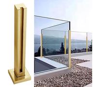 Ringhiera in Vetro Parapetto in Vetro per Balcone e Patio, Kit di Morsetti per Ringhiere in Vetro per Ponti D'oro, Interno Esterno Acciaio Inox Recinzione Guardrail ( Color : Gold - End Post , Size :