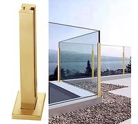 Ringhiera in Vetro Parapetto in Vetro per Balcone e Patio, Kit di Morsetti per Ringhiere in Vetro per Ponti D'oro, Interno Esterno Acciaio Inox Recinzione Guardrail ( Color : Gold - Mid Post , Size :