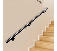 Ringhiera industriale in metallo nero per uso interno ed esterno, 510 cm, barra di supporto di sicurezza per bar, loft, corridoi, corrimano durevole per s & gradini
