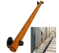 Ringhiera industriale per scale in legno massiccio con tubo in ferro battuto, ideale per bar, loft, scale e decorazioni per la casa, soluzione di sicurezza durevole ed elegante