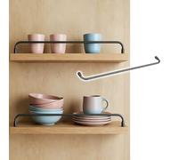 Ringhiera Mensola Grigio Mobile Contenitore Barra di sicurezza per Antiribaltamento, Galleria Ringhiera per Legno Mensole, Cucina Scaffalature Tubo Barriera(1-Pack-Gray,22in/56cm)