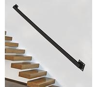 Ringhiera moderna per scale in metallo nero con tubi in ferro battuto corrimano per interni ed esterni per gradini del loft Soluzione di sicurezza durevole della guardavia della scala montata a parete