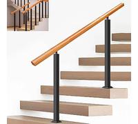 Ringhiera nera per scale da esterno per 2 o 3 gradiniCorrimano flessibile per corrimano di transizione portico per scale in cemento o legno (L 100 cm x H 95 cm)