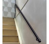 Ringhiera per interni ed esterniCorrimano da 1 a 20 piedi Corrimano a parete Industrial Nero Antiscivolo Supporto in ferro Bar400 cm Soluzione di sicurezza durevole