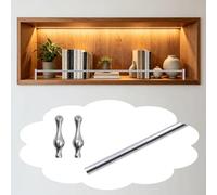 Ringhiera per Mensola Barra di Protezione in Alluminio per Mobili da Cucina Barra Frontale Decorativa per Ripiani Set di Barre Anticaduta a Lunghezza Personalizzata(Silver C,32in(81cm))