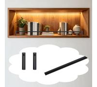 Ringhiera per Mensola Barra di Protezione in Alluminio per Mobili da Cucina Barra Frontale Decorativa per Ripiani Set di Barre Anticaduta a Lunghezza Personalizzata(Black A,20in(51cm))