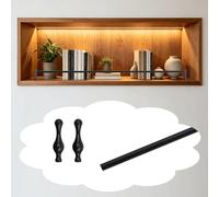 Ringhiera per Mensola Barra di Protezione in Alluminio per Mobili da Cucina Barra Frontale Decorativa per Ripiani Set di Barre Anticaduta a Lunghezza Personalizzata(Black C,35in(89cm))