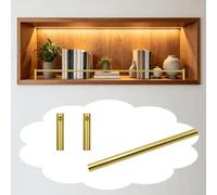 Ringhiera per Mensola Barra di Protezione in Alluminio per Mobili da Cucina Barra Frontale Decorativa per Ripiani Set di Barre Anticaduta a Lunghezza Personalizzata(Gold A,32in(81cm))