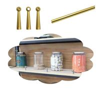 Ringhiera per Mensola Barra di Protezione per Scaffali in Alluminio 100 90 80 60 40 30 cm Set di Barre Decorative Anticaduta per Librerie Barra di Protezione(Gold B,20in(51cm))