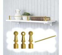 Ringhiera per Mensola Ringhiera Decorativa in Metallo per Scaffali, Set di Ringhiere per Scaffali Lunghi con 3 Perni, 20 30 45 60 80 90 cm Ringhiera per Vino, Libri(Gold A,12in/30cm)