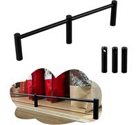 Ringhiera per mensola Set Di Binari Di Supporto Per Ringhiere In Acciaio Inox, Colore Nero, Set Di Pali Decorativi Per Ringhiere Sospese Con Accessori(1 Pc,Long 24in/61cm)